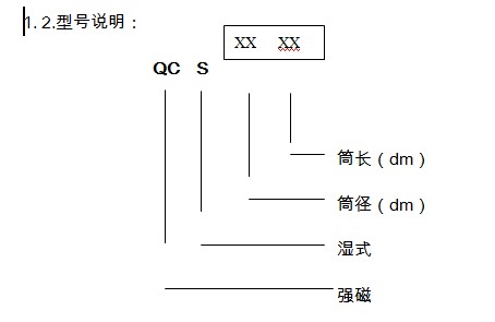 濕式磁選機(jī)型號說明